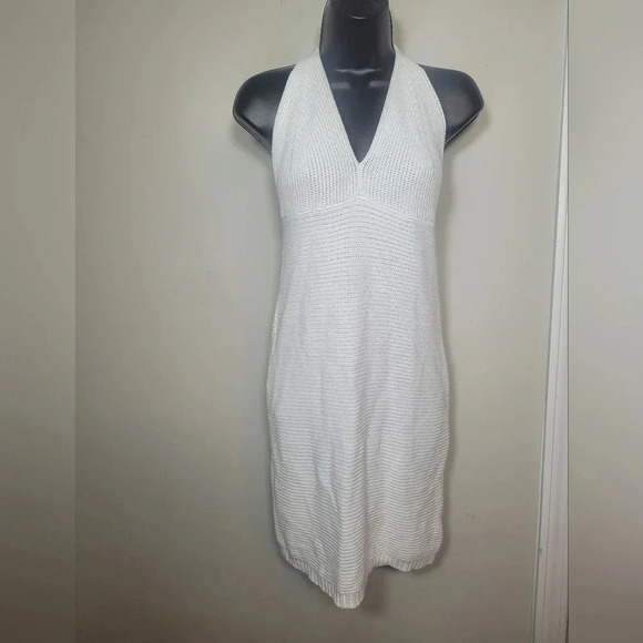 *LAST CHANCE* Wild Fable White Knit Halter Dress sz M - Picture 1 of 9